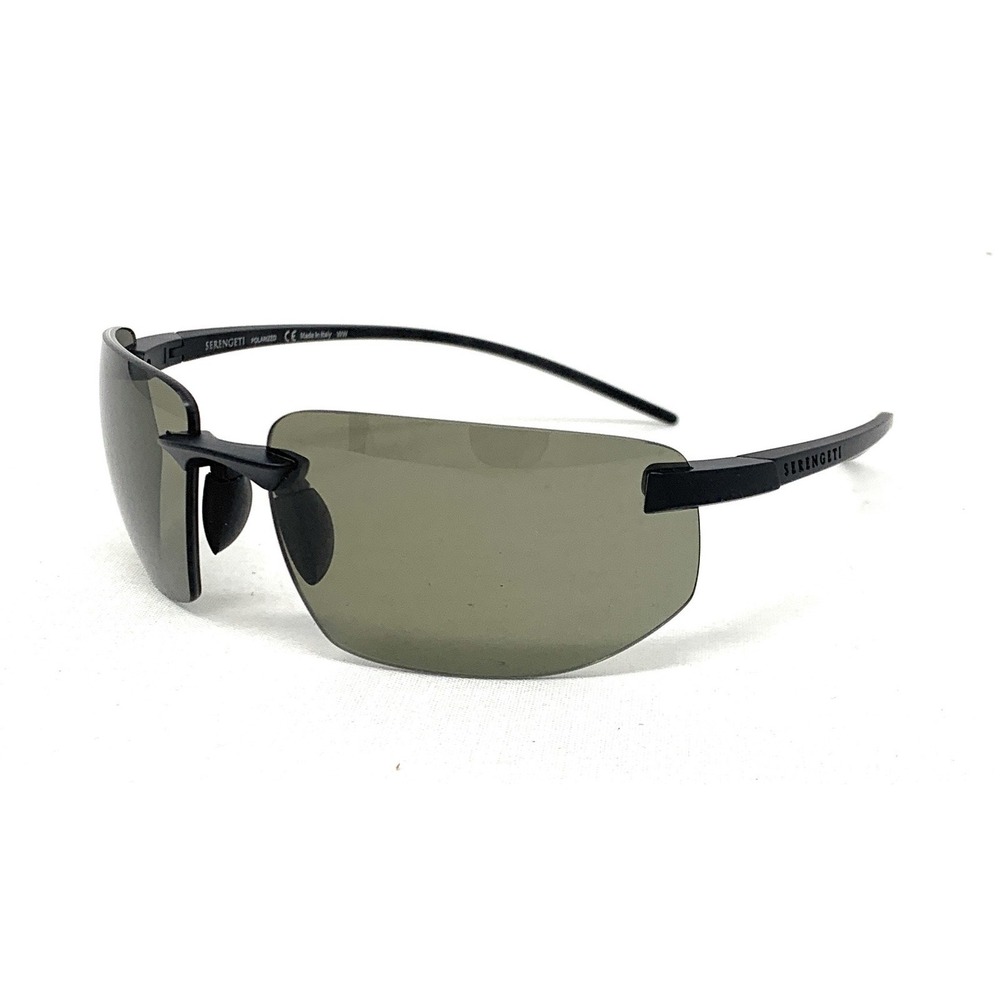 SERENGETI Lupton SS553006 Men's Matte Black Polarized Wrap Sunglasses 67mm